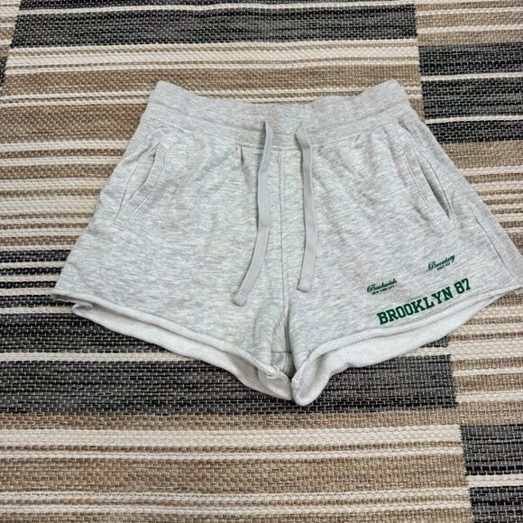 Zara Women's Cropped Brooklyn Sweatshirt Short Outfit Set Gray Fleece Size Small - Picture 6 of 16